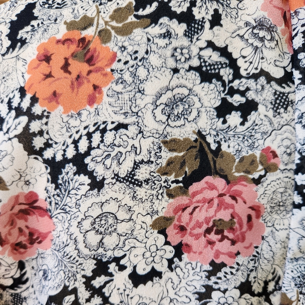 Vintage Judy Knapp Floral Wrap Skirt Set Black Lace Cottagecore Regencycore - Picture 8 of 12